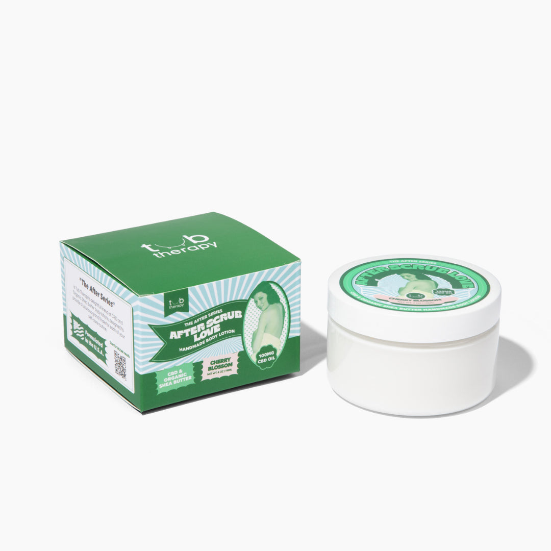 Tub Therapy After Scrub Love CBD and Organic Shea Butter Handmade Body Lotion in Cherry Blossom