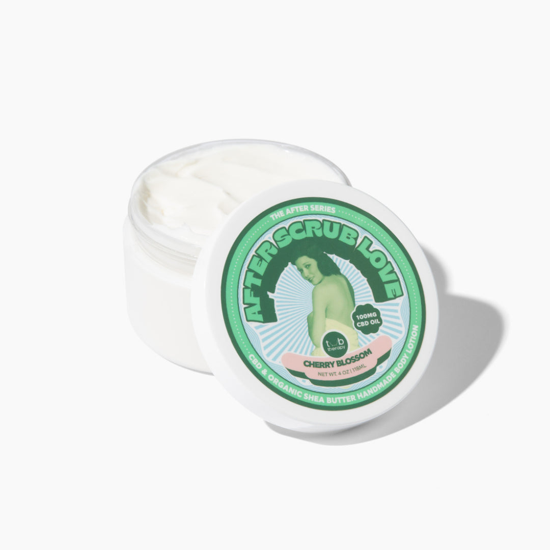 Tub Therapy After Scrub Love CBD and Organic Shea Butter Handmade Body Lotion in Cherry Blossom