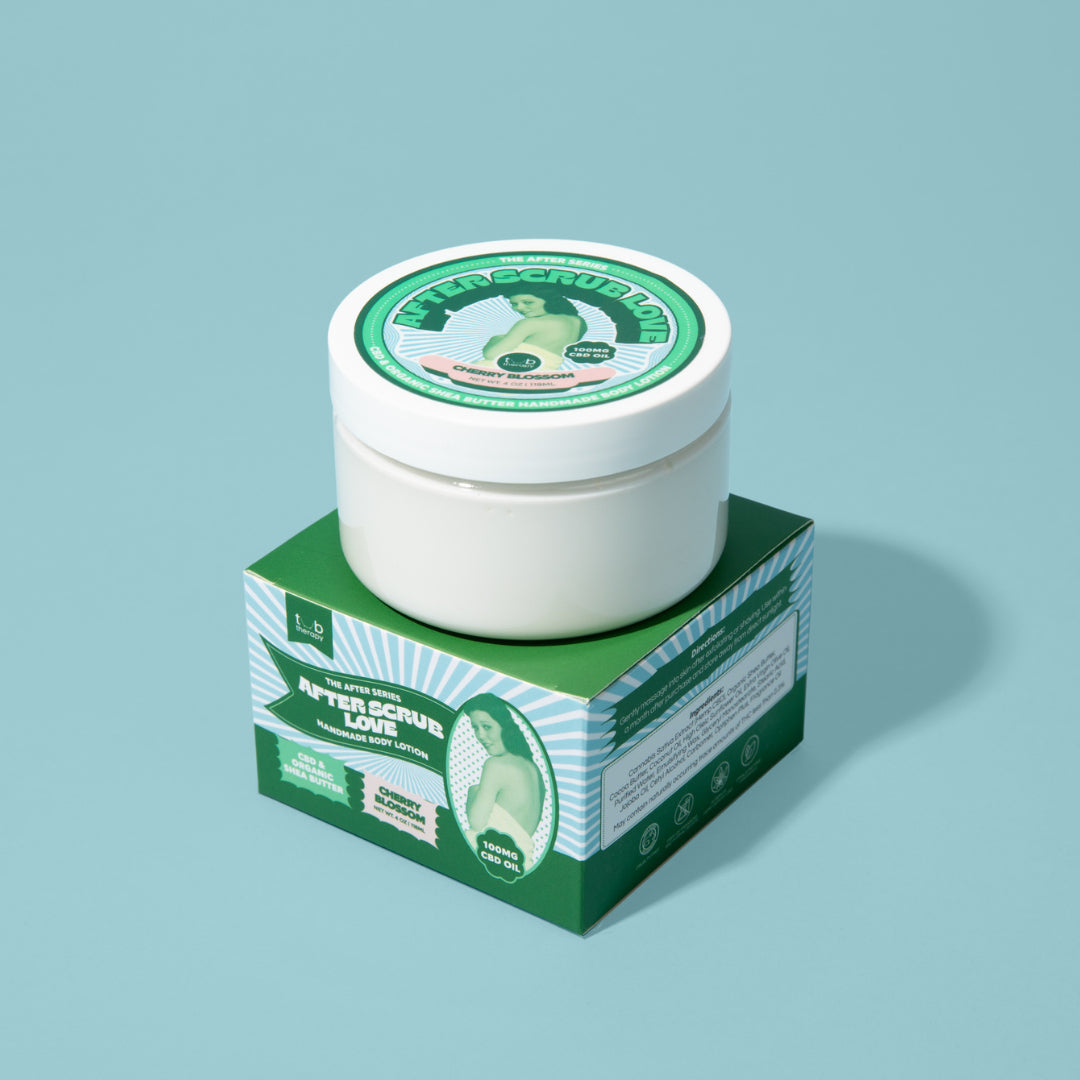 Tub Therapy After Scrub Love CBD and Organic Shea Butter Handmade Body Lotion in Cherry Blossom