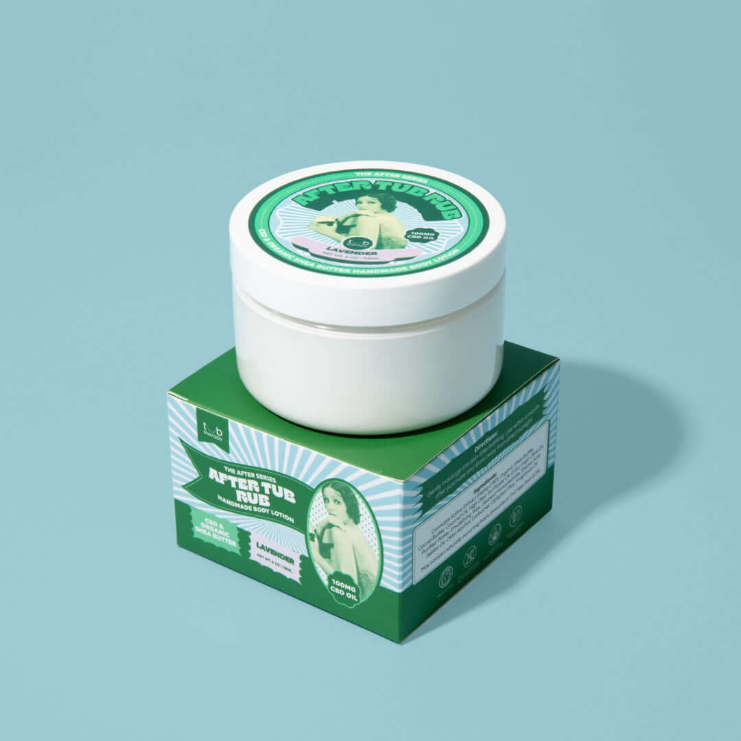 Tub Therapy After Tub Rub CBD and Organic Shea Butter Handmade Body Lotion in Lavender