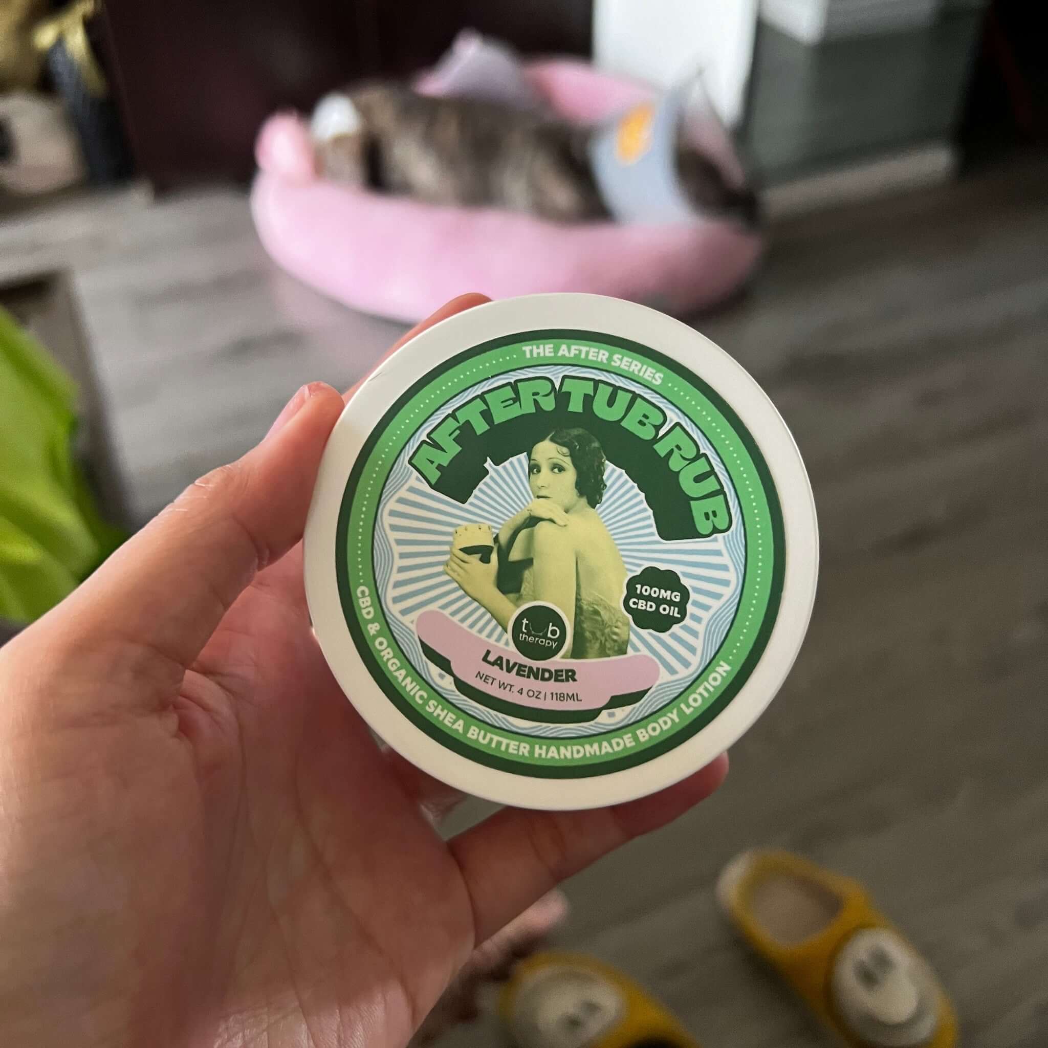 Tub Therapy After Tub Rub CBD and Organic Shea Butter Handmade Body Lotion in Lavender