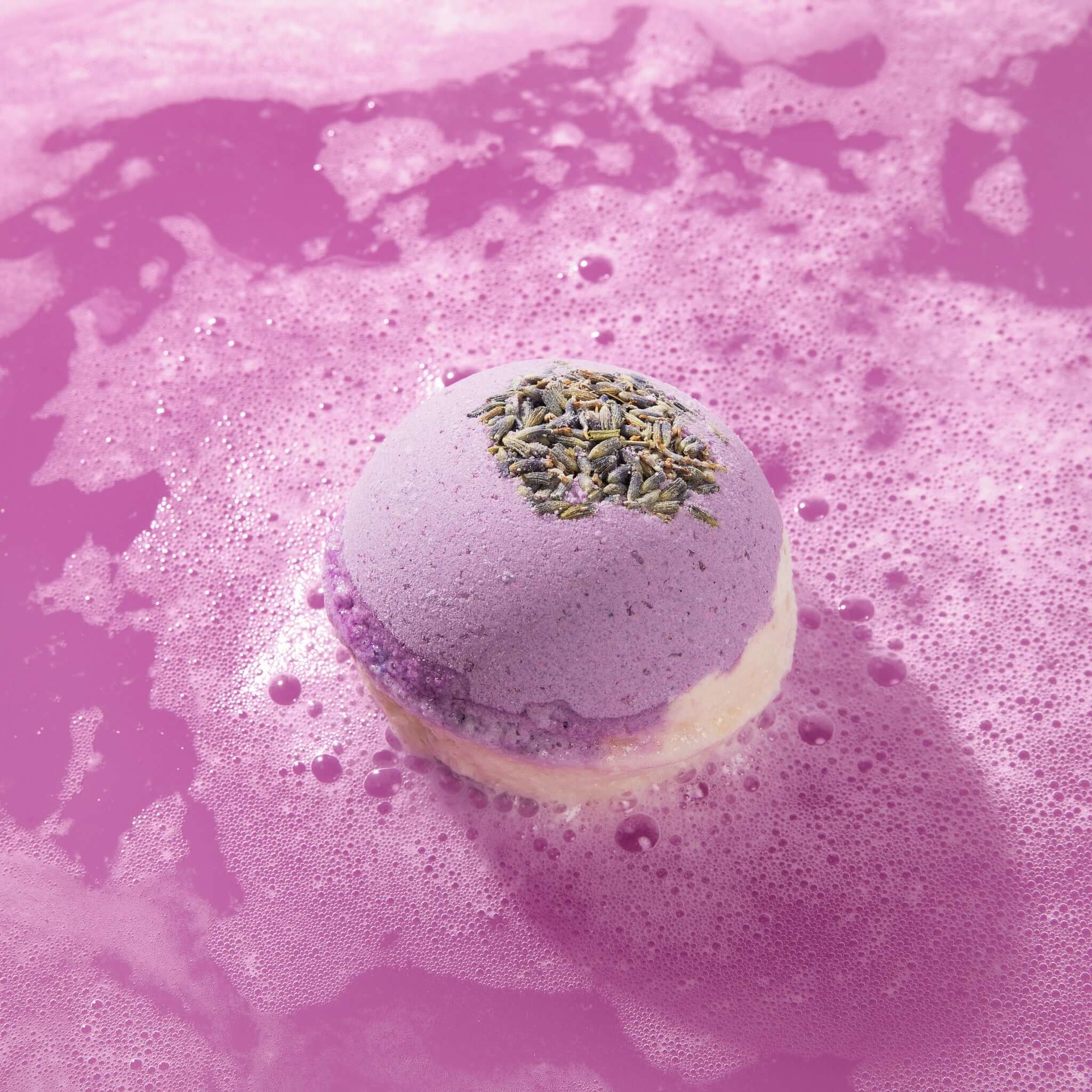 Tub Therapy CBD bath bomb in Lavender French 75 scent with 100mg full-spectrum CBD